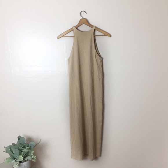 [Zara] Nude Tan Sleeveless Body Con Midi Dress - Picture 7 of 8